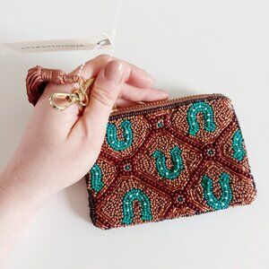 Anthropologie Beaded Pouch Lucky Horseshoe Edition NWT